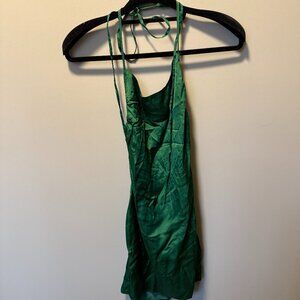 NWT Lovers and Friends Green Silky Dani Mini Dress - S